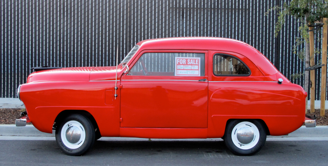  on public roads everyday department comes this 1949 Crosley car in red