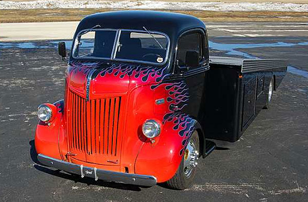 Behold this 1942 Ford COE Rollback with a 73liter diesel Ford and Gale 